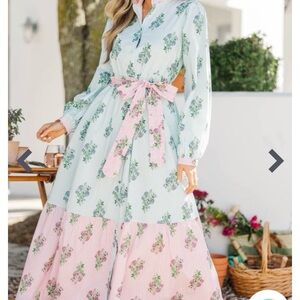 Kind of Perfect Light Blue Medallion Midi